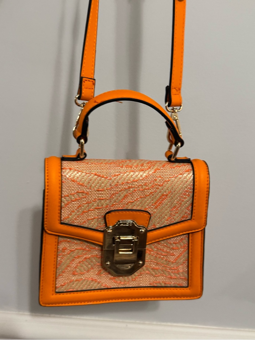 Orange Top-Handle Crossbody Bag with Gold Hardware Aldo - Picture 2 of 5